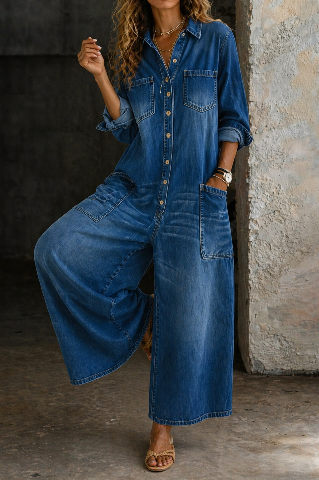 Vivienne | Salopette en Denim Décontractée