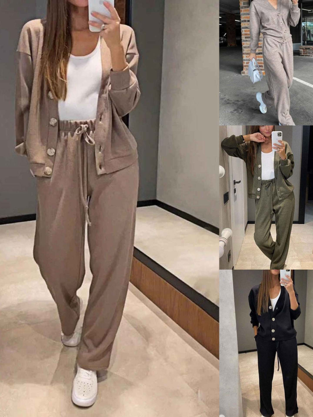 Cardigan et Pantalons – Élégance Douce et Confort Absolu – Giulia