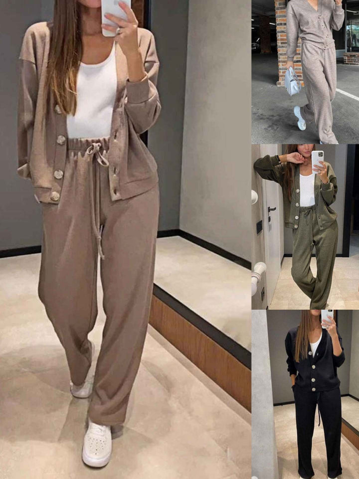 Cardigan et Pantalons – Élégance Douce et Confort Absolu – Giulia