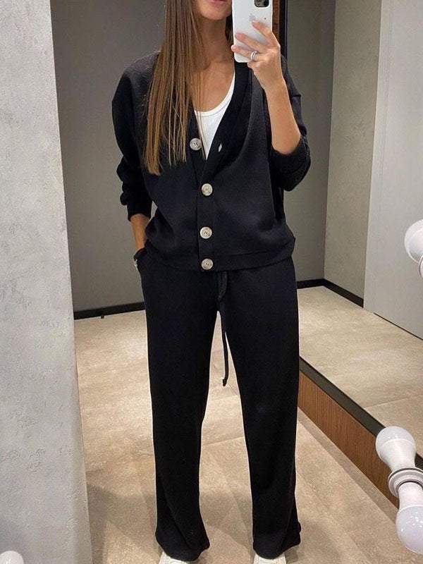 Cardigan et Pantalons – Élégance Douce et Confort Absolu – Giulia