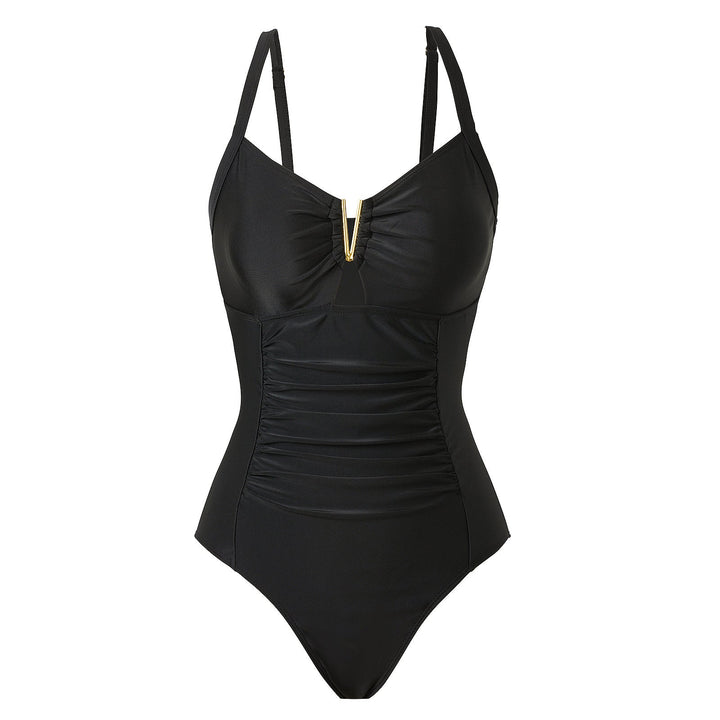 Maillot de Bain Entier Sculptant Élégant – Push Up avec Armature et Détail Doré