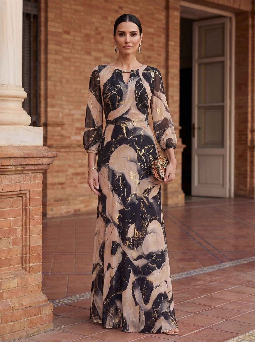 Robe en Chiffon Imprimée