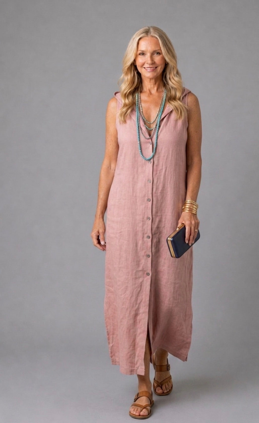 Stellan | Robe Maxi à Boutons Ouverts à l'Avant