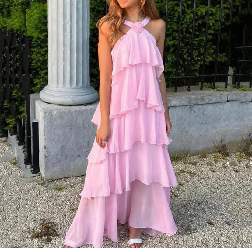 Ayelet™ | Robe Maxi à Volants à Dos Nu