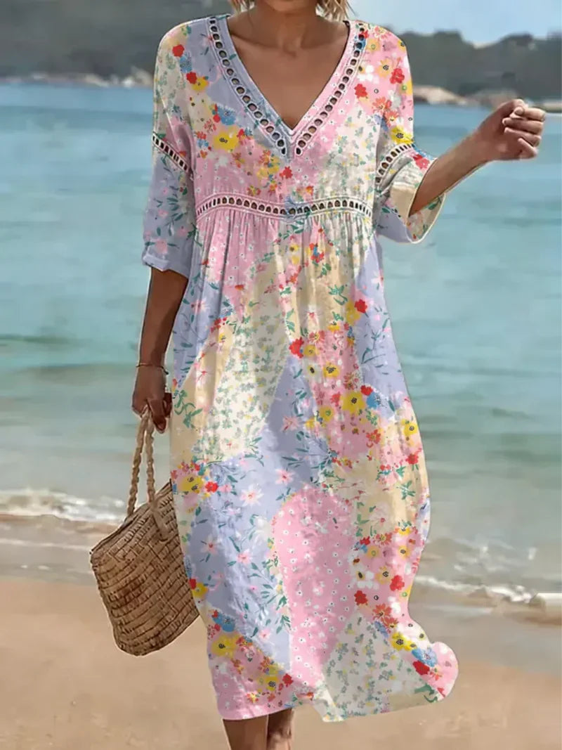 DELILAH | Robe en Patchwork Floral