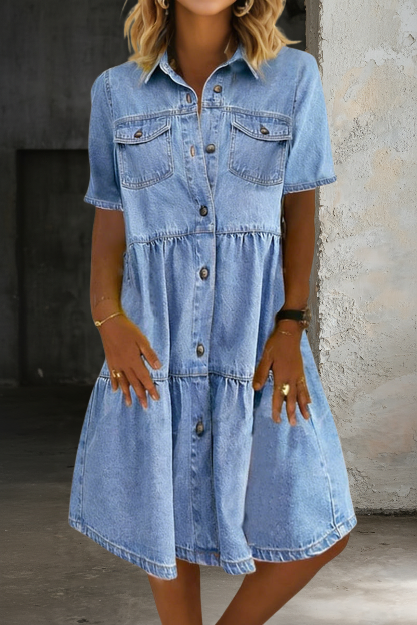 Sophia | Robe en Jean Élégante Décontractée