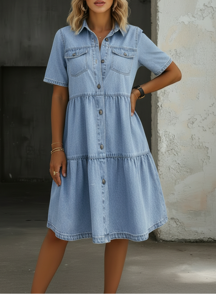 Sophia | Robe en Jean Élégante Décontractée