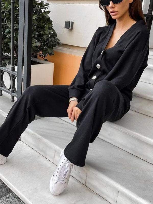 Cardigan et Pantalons – Élégance Douce et Confort Absolu – Giulia