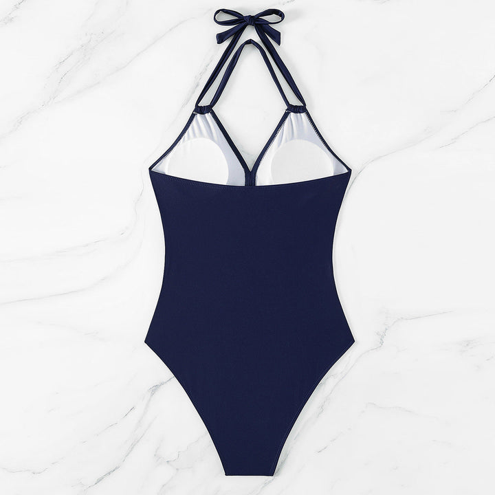 Maillot de Bain Une Pièce Sculptant avec Croisement et Tulle