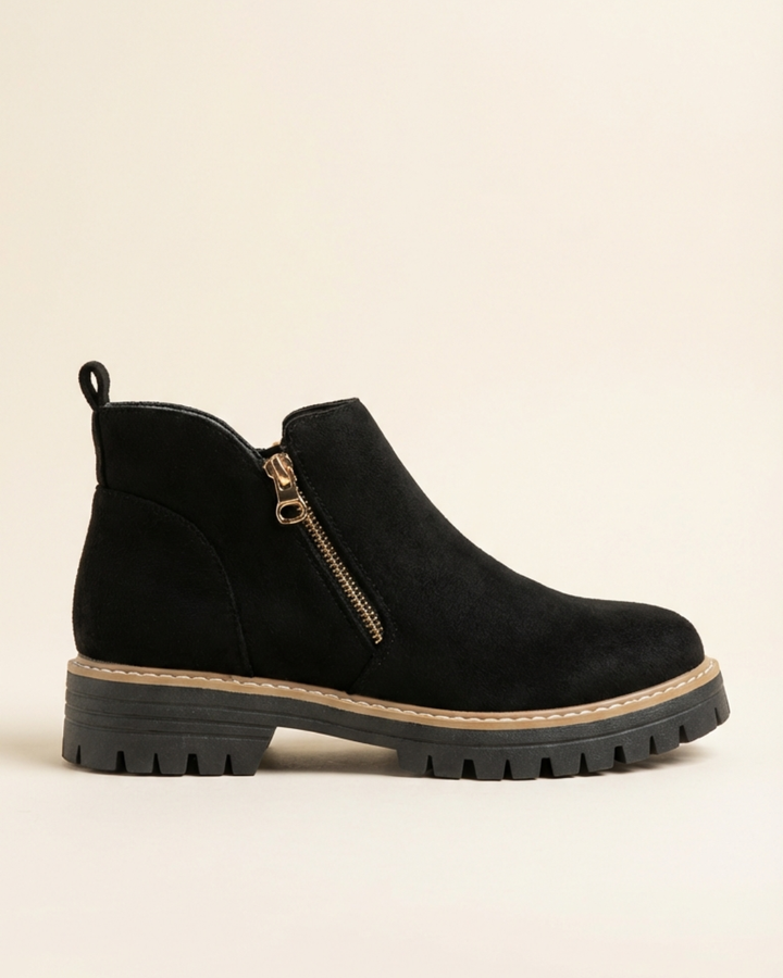 Paula - Bottines à bout rond et fermeture éclair latérale