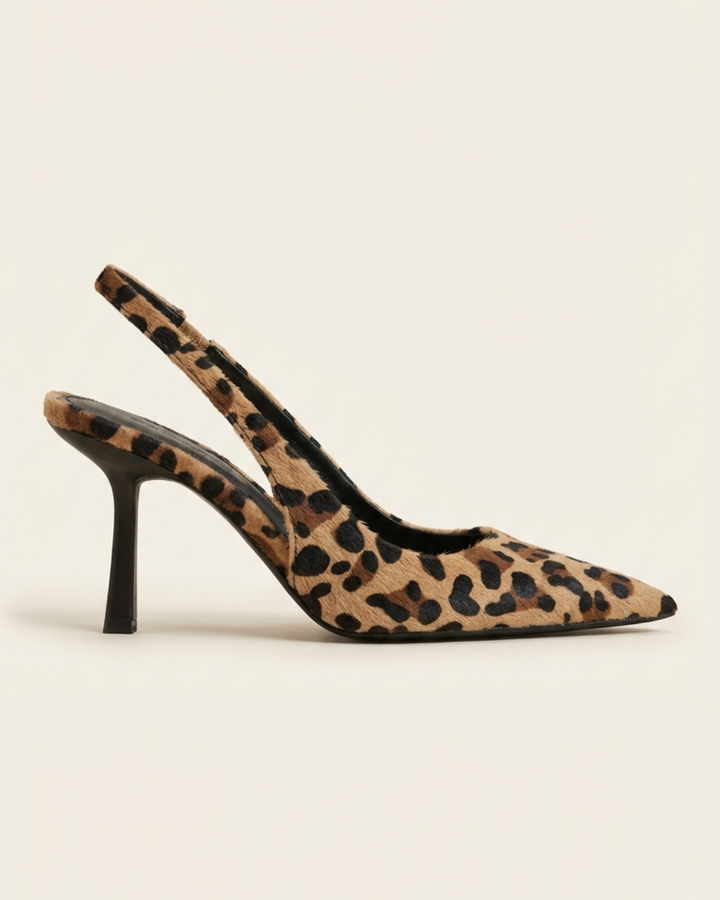 Mónica – Chaussures à talons léopard à bout pointu