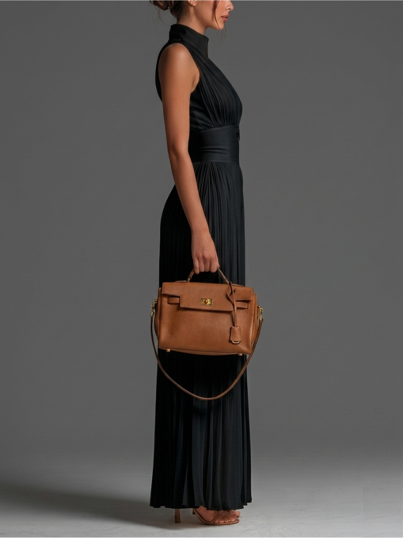 Combinaison Zsófia – Chiffon Plissé Noir