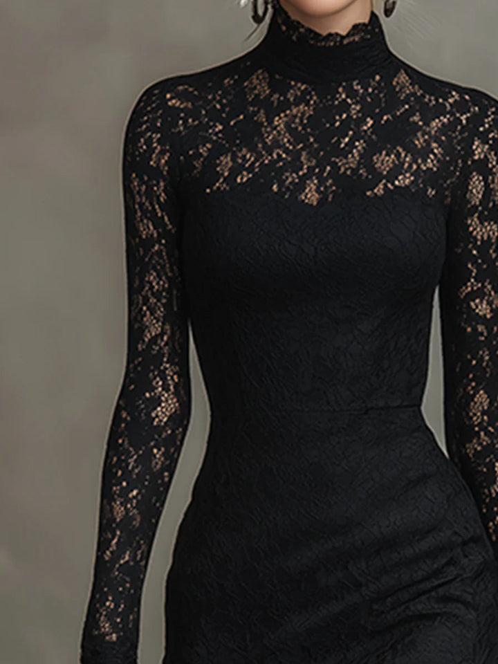 Julia™ | Robe Maxi en Dentelle Noire