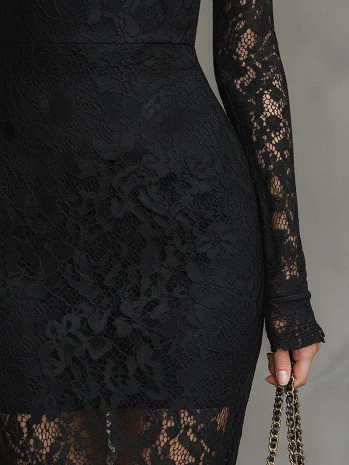 Julia | Robe Maxi en Dentelle Noire