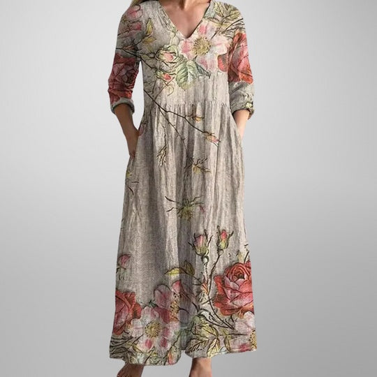 Yulya™ | Robe Midi Florale Élégante