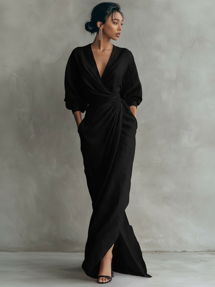 Karen | Robe Maxi Élégante à Décolleté en V