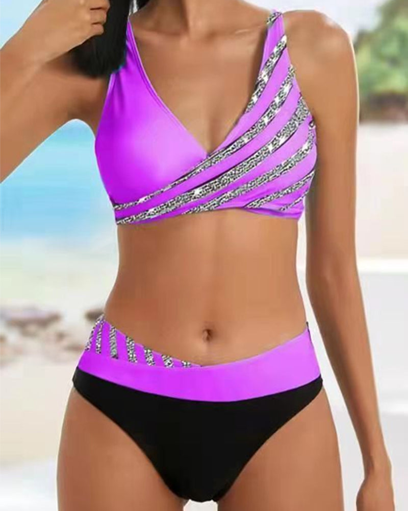Mona – Bikini imprimé dans des tons chauds