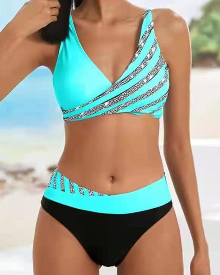 Mona – Bikini imprimé dans des tons chauds