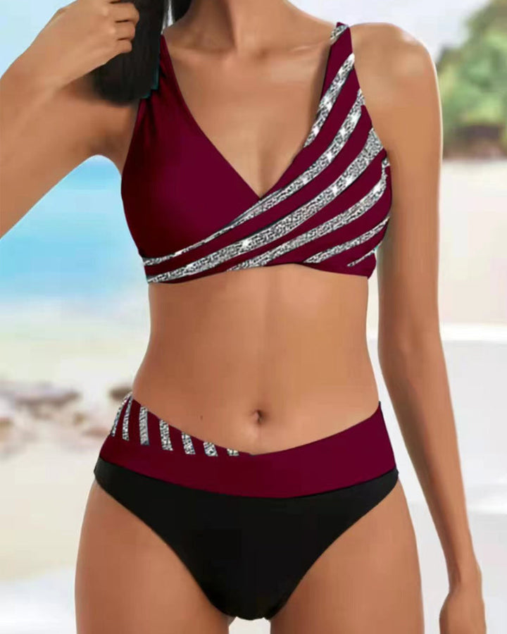 Mona – Bikini imprimé dans des tons chauds