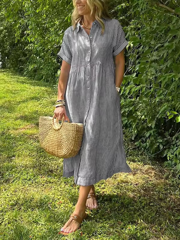 Ishka™ | Robe Chemise Rayée