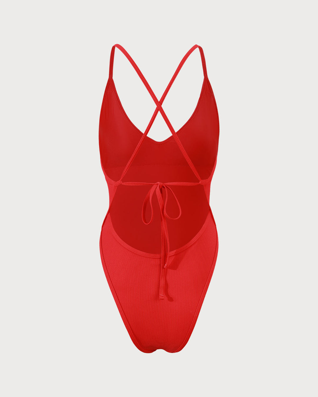 Maillot de Bain Une Pièce Rouge à Dos Croisé