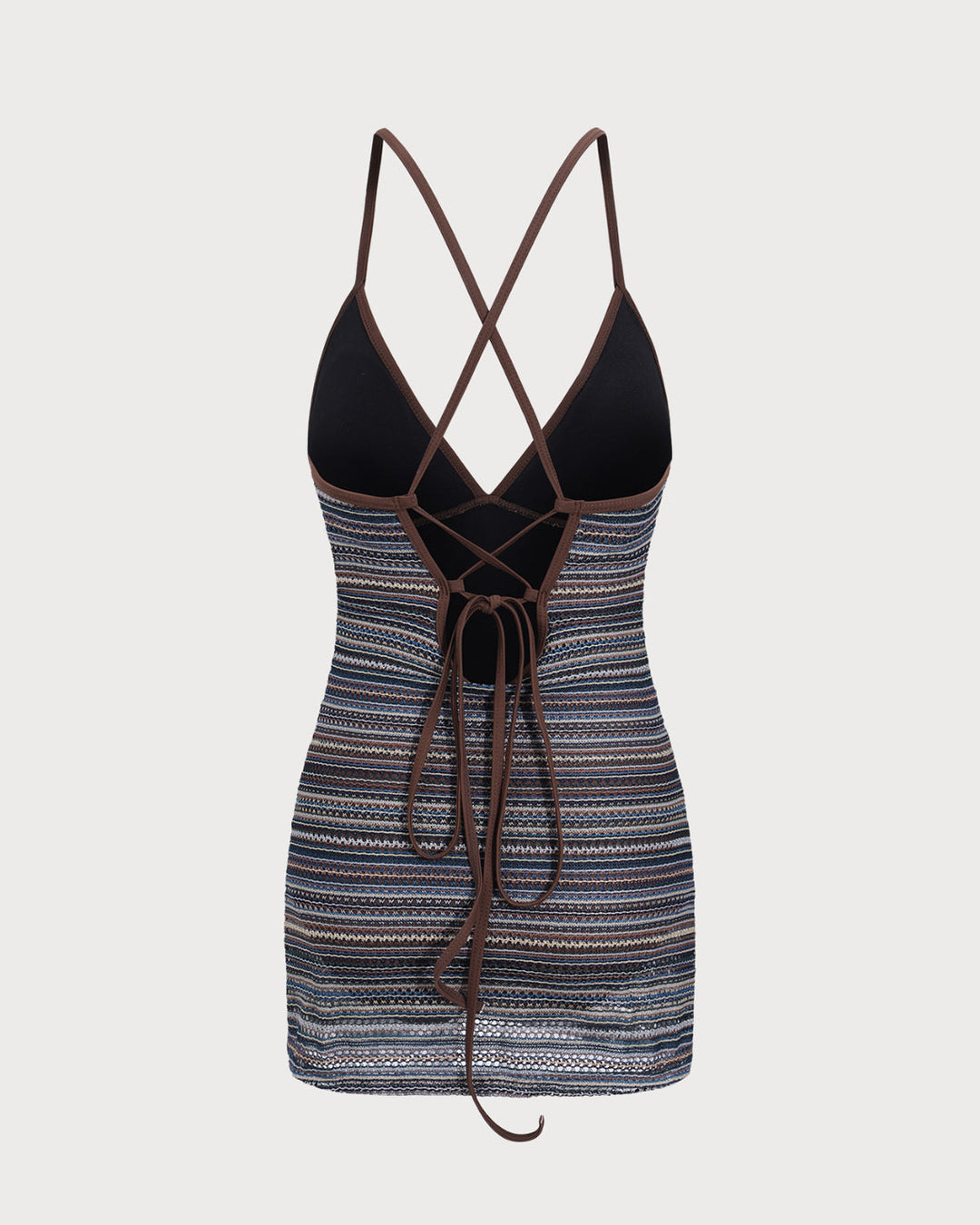 Maillot de bain une pièce dos nu rayé