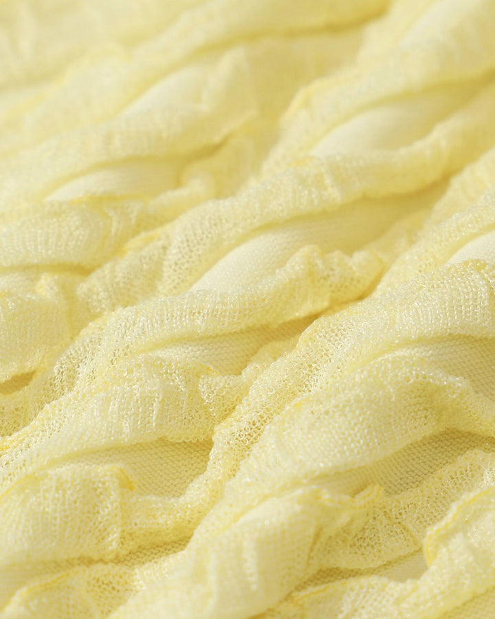 Ensemble de Bikini Triangle Jaune avec Harnais