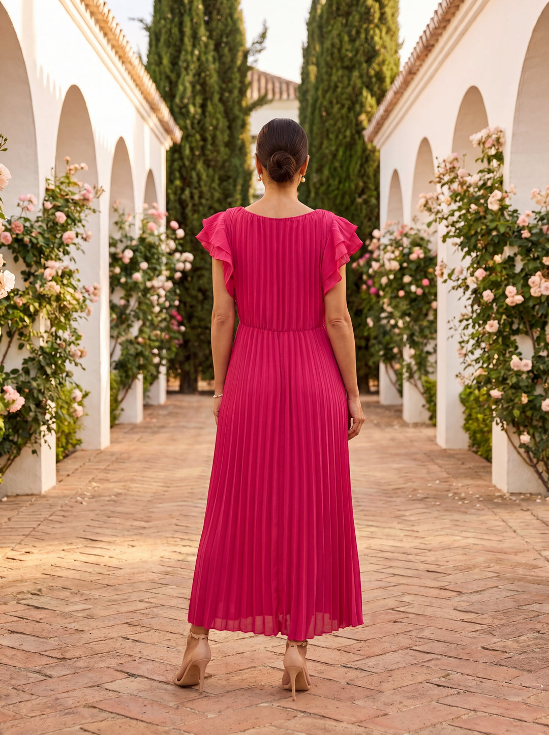 LARA | ROBE MAXI PLISSÉE CLASSIQUE