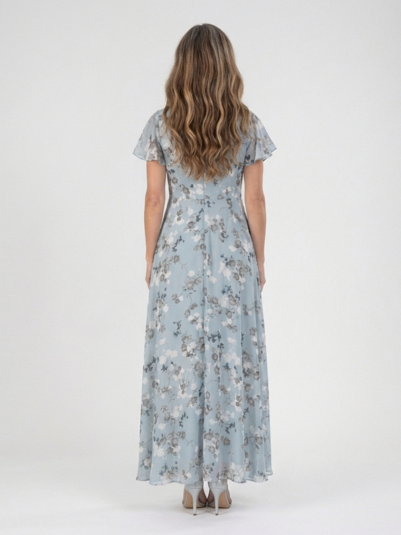 ISMERIA | ROBE MAXI EN CHIFFON FLORAL