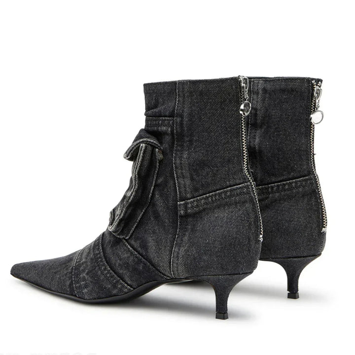 Vega - Bottines de design cargo en tissu denim
