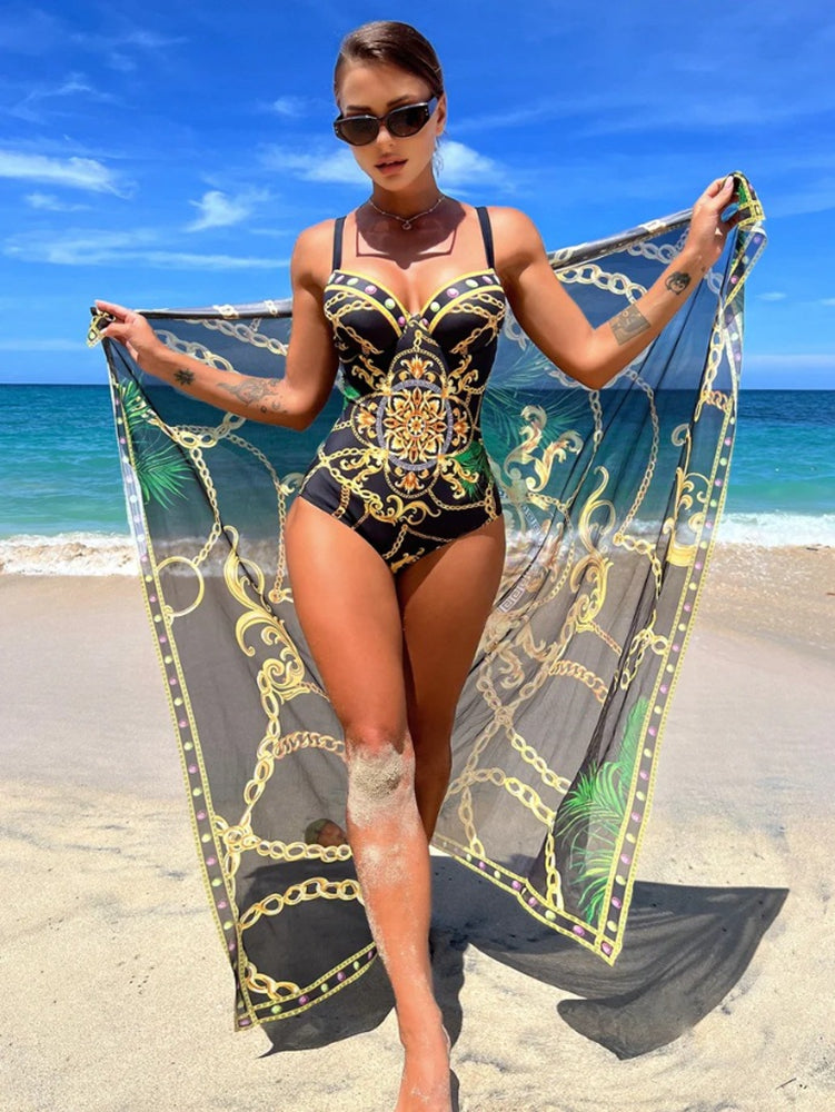 Maillot de Bain Femme – Ensemble avec Pareo Élégant