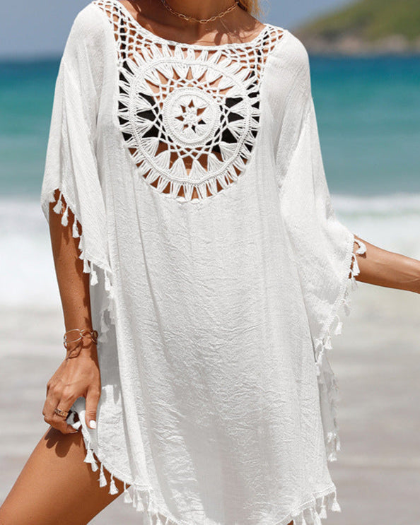 Couverture de Maillot de Bain au Crochet – Tunique de Plage Boho Chic
