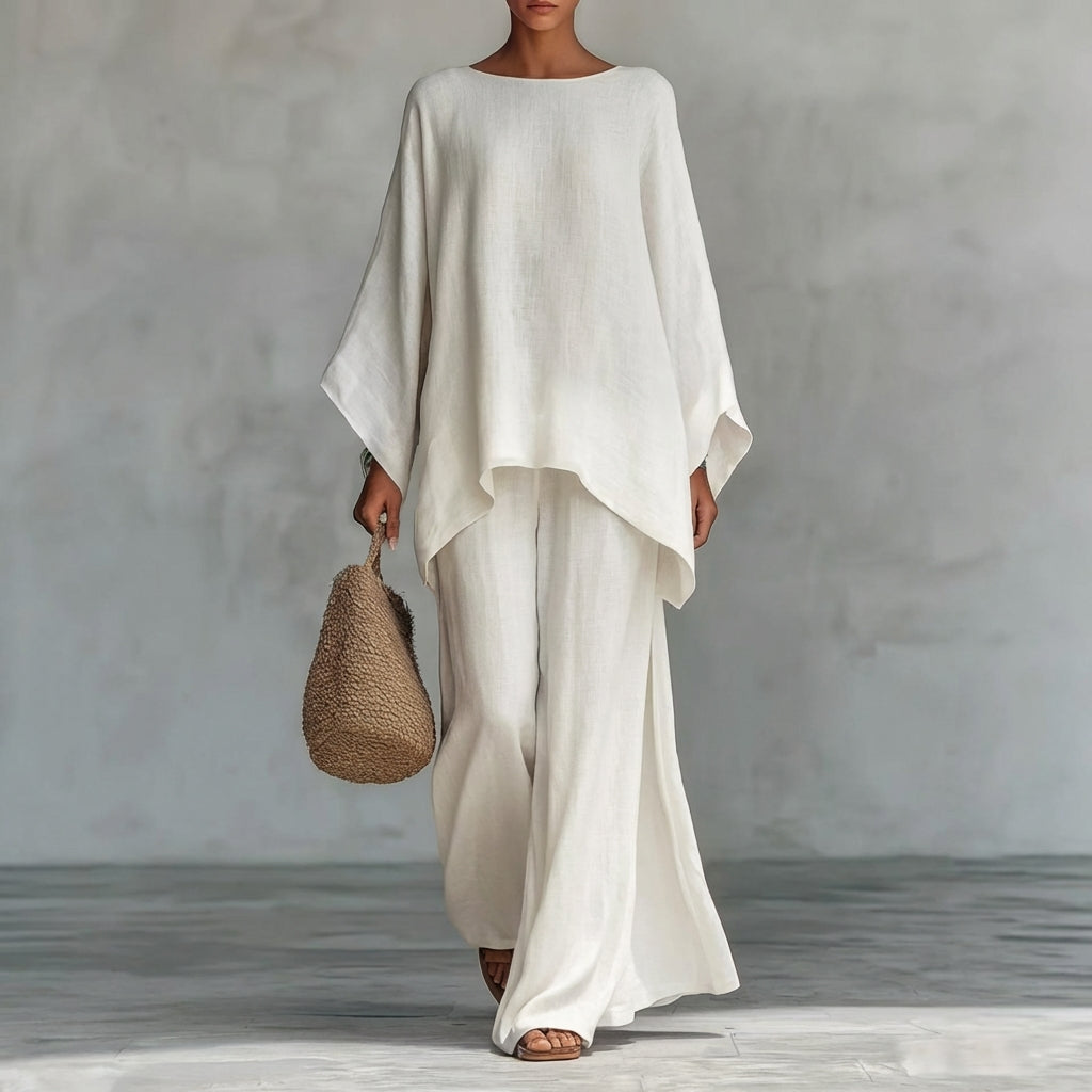 Cristina | Ensemble doux en deux pièces avec manches longues et pantalons larges