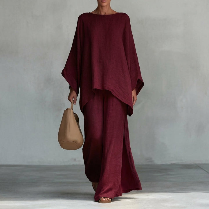 Cristina | Ensemble doux en deux pièces avec manches longues et pantalons larges
