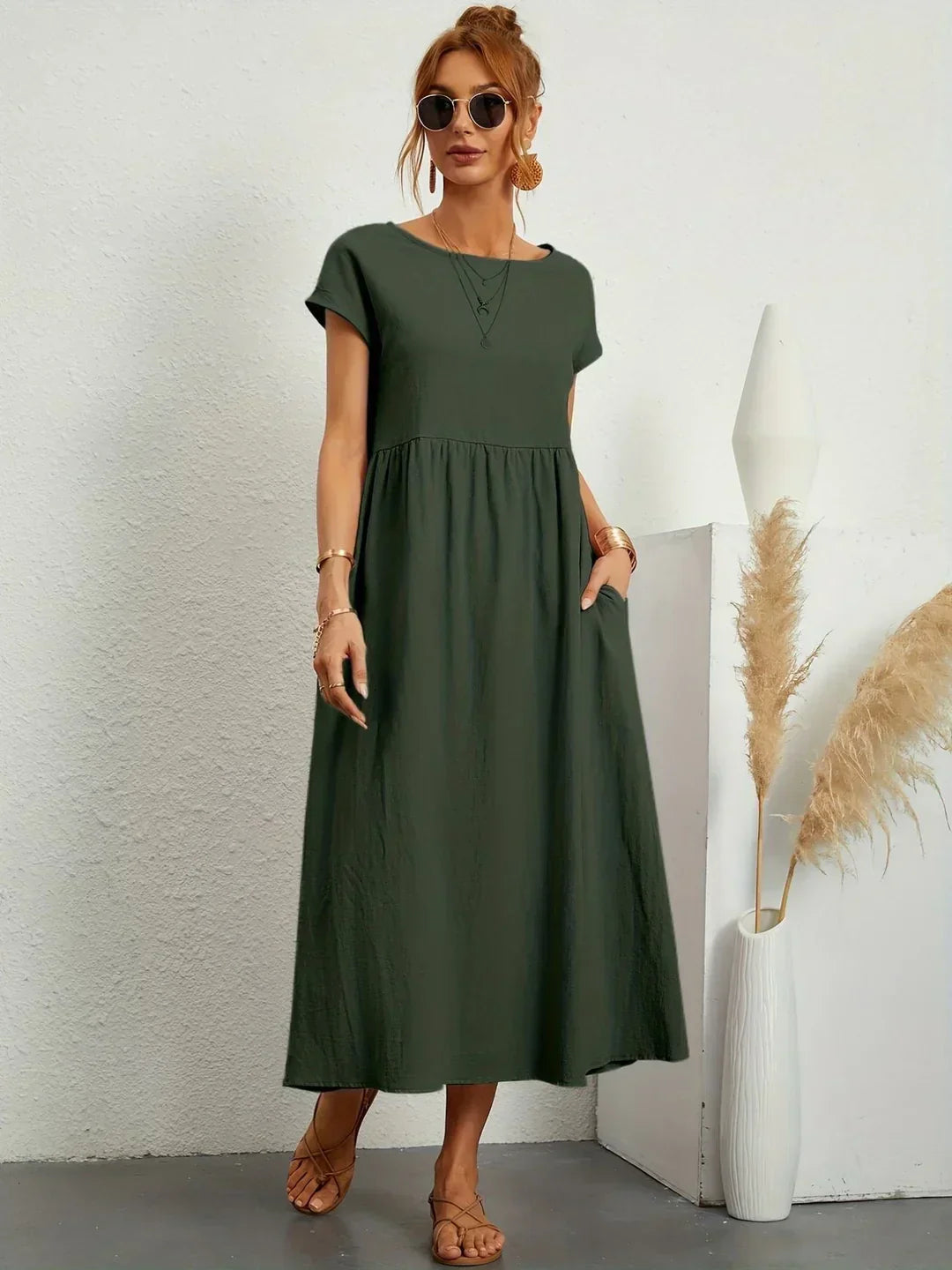 Lucas— Robe midi fluide élégance intemporelle