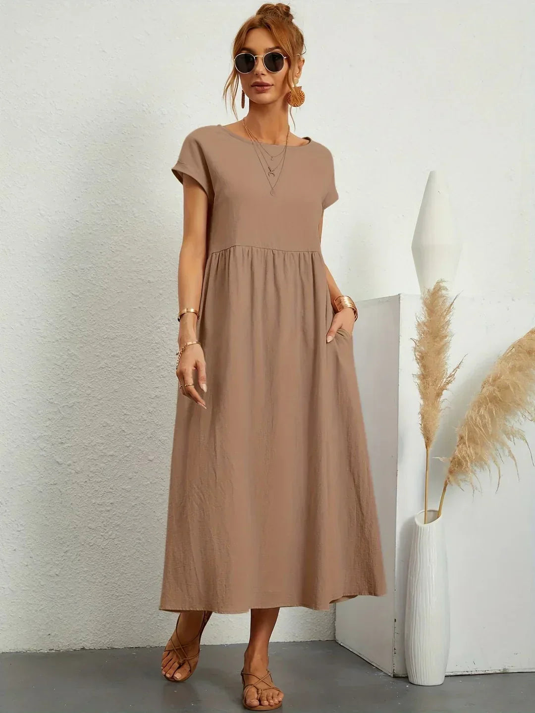 Lucas— Robe midi fluide élégance intemporelle