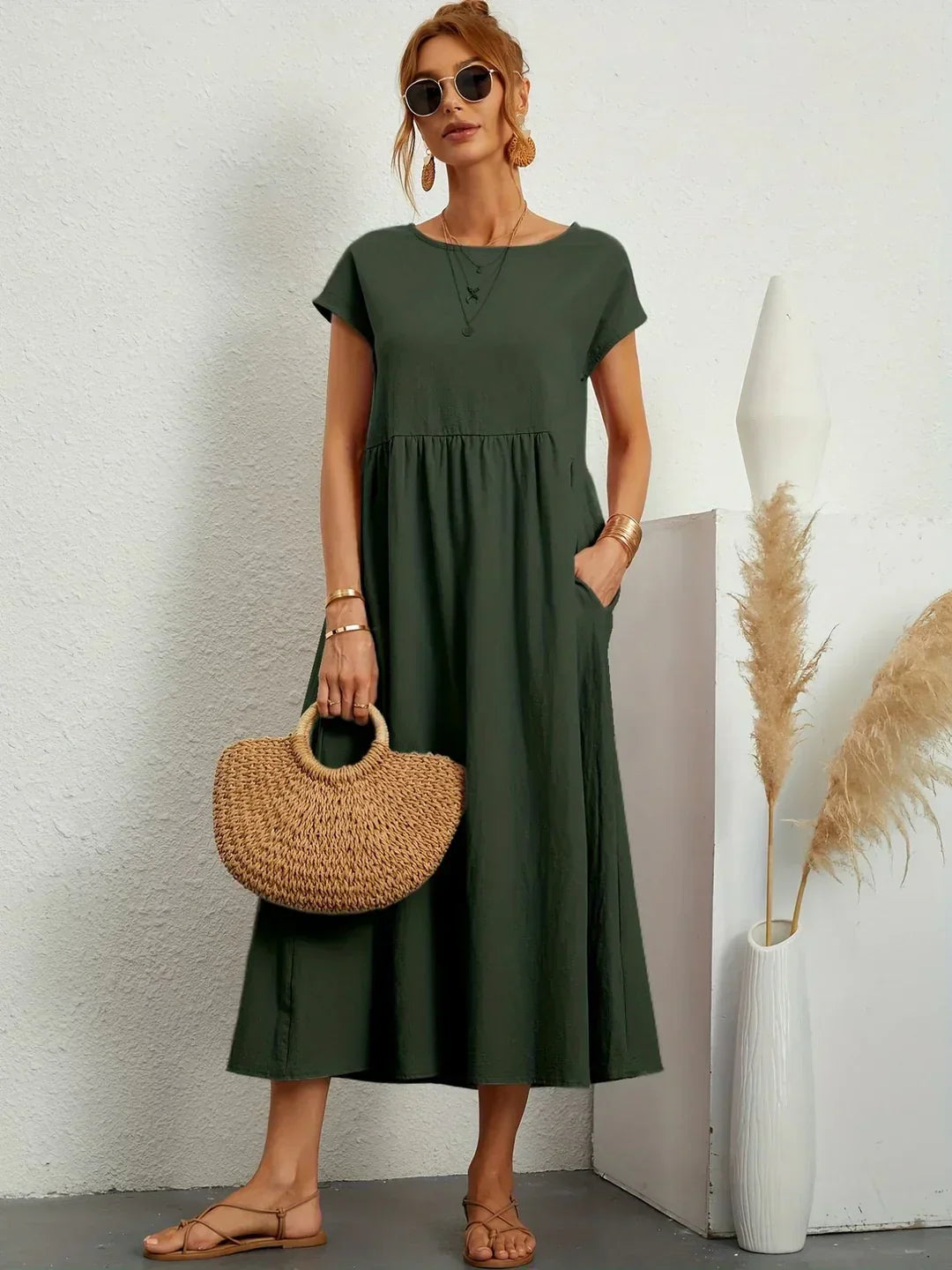 Lucas— Robe midi fluide élégance intemporelle