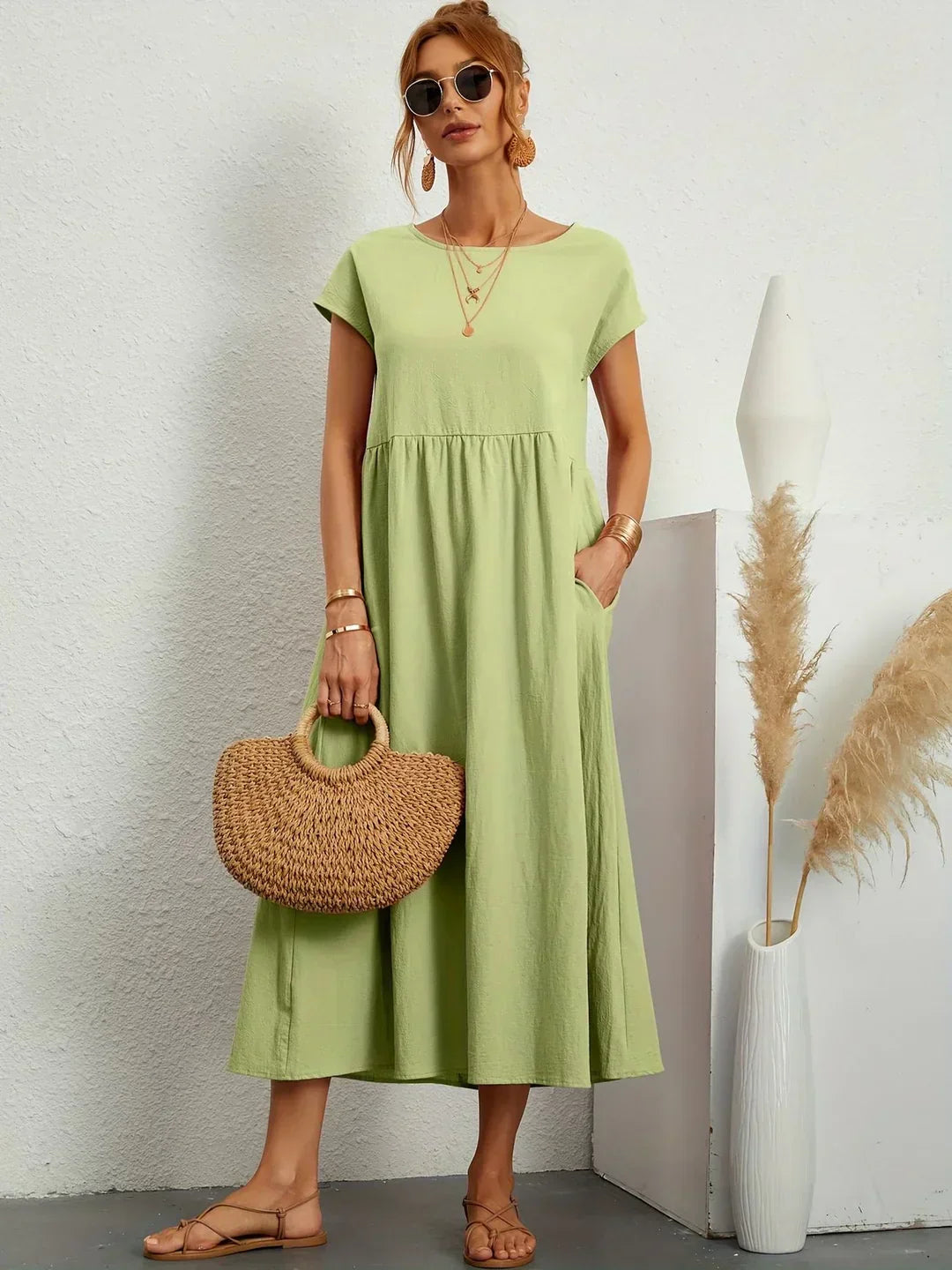 Lucas— Robe midi fluide élégance intemporelle