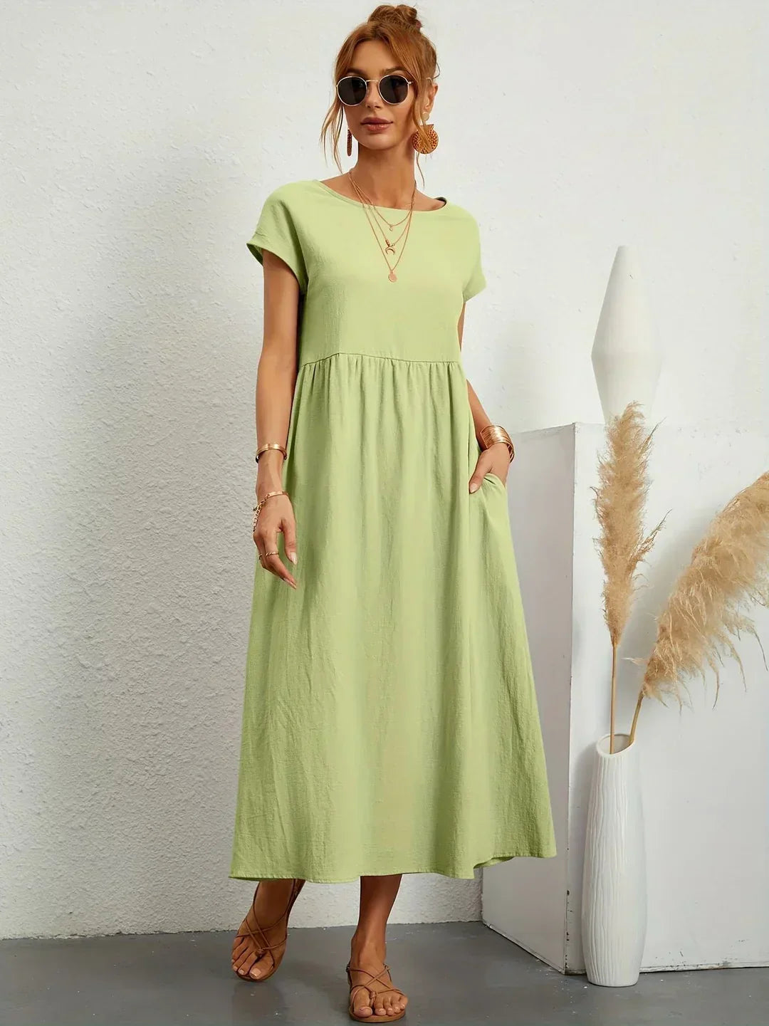 Lucas— Robe midi fluide élégance intemporelle