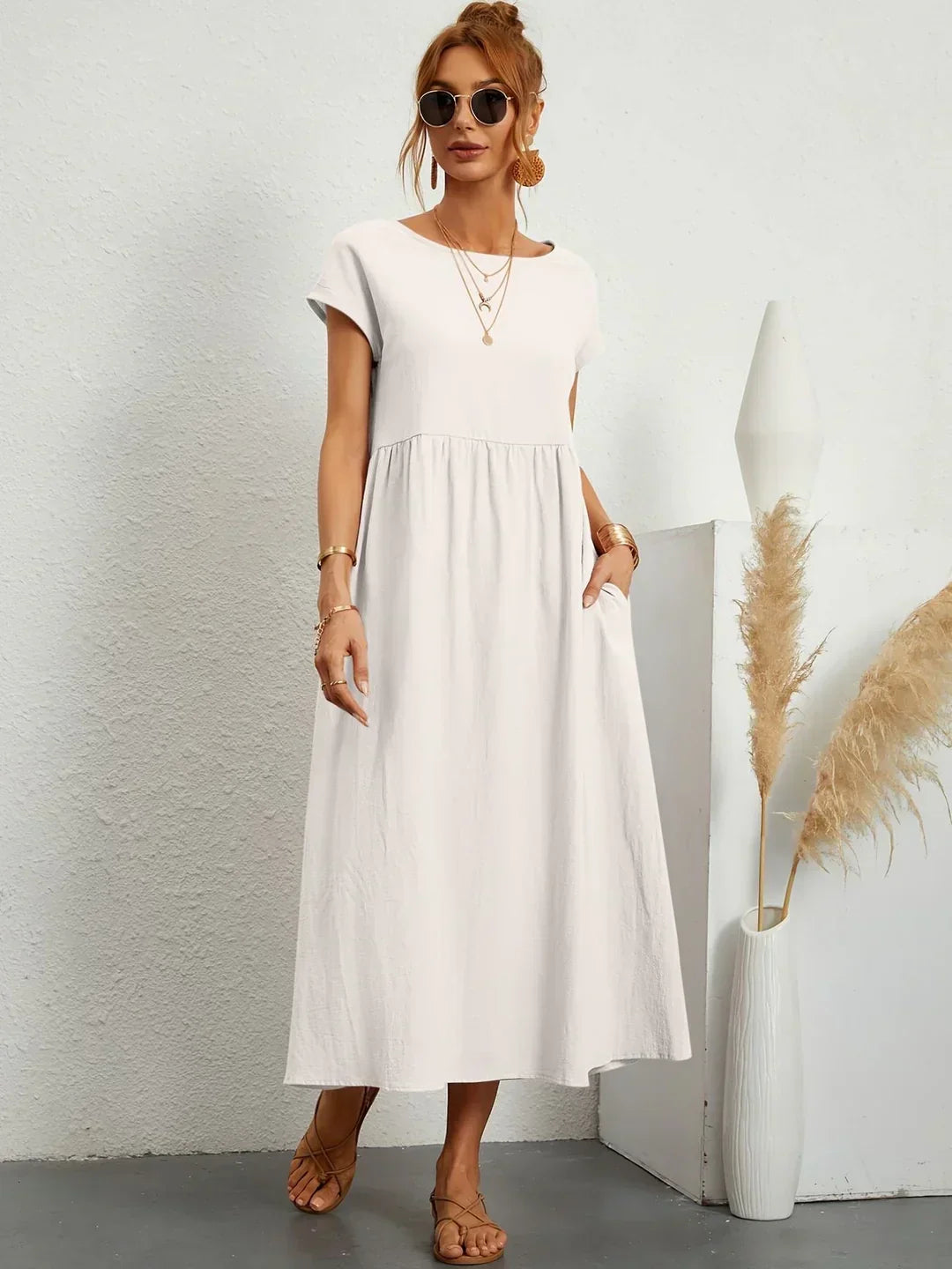 Lucas— Robe midi fluide élégance intemporelle