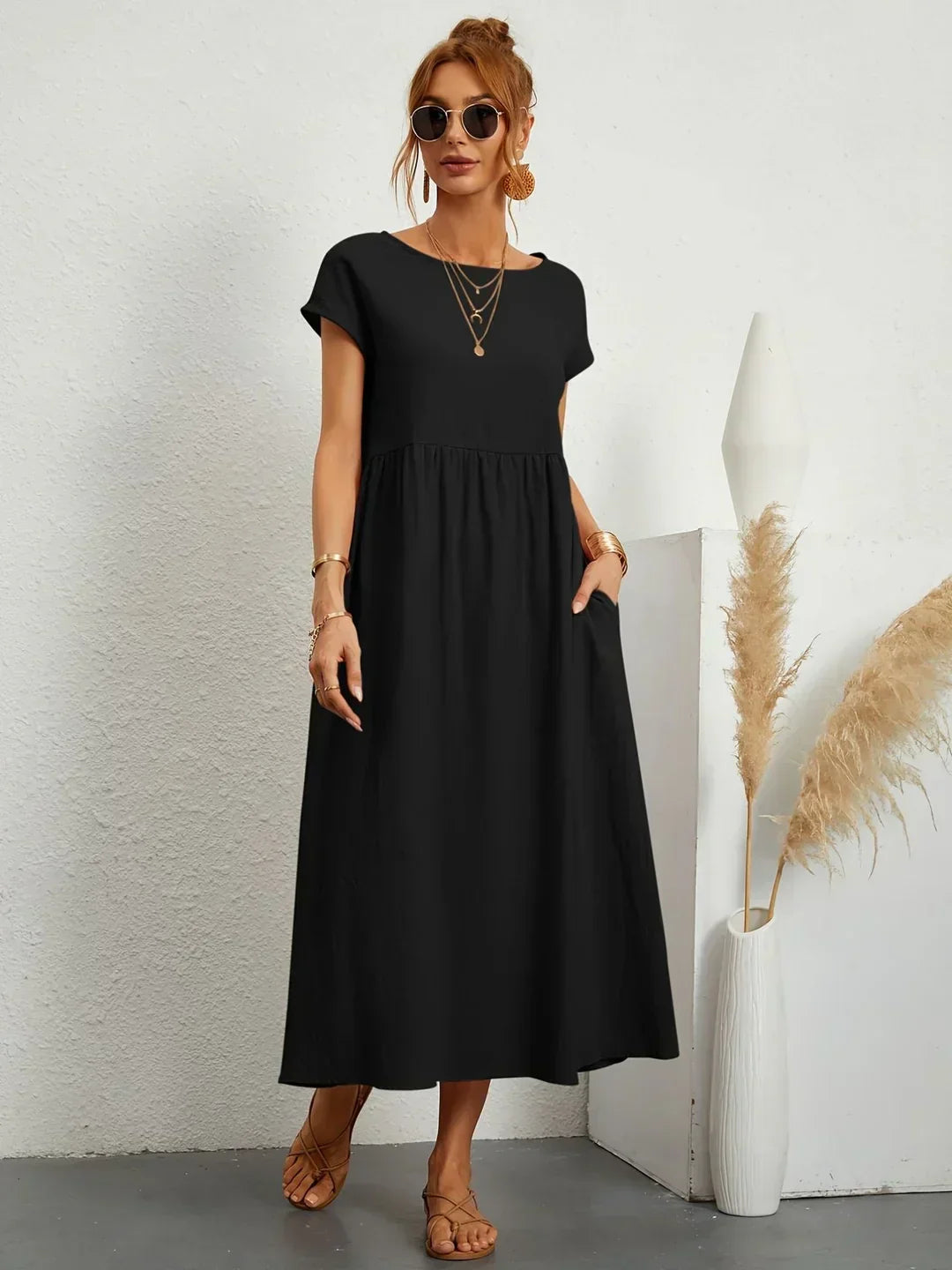 Lucas— Robe midi fluide élégance intemporelle