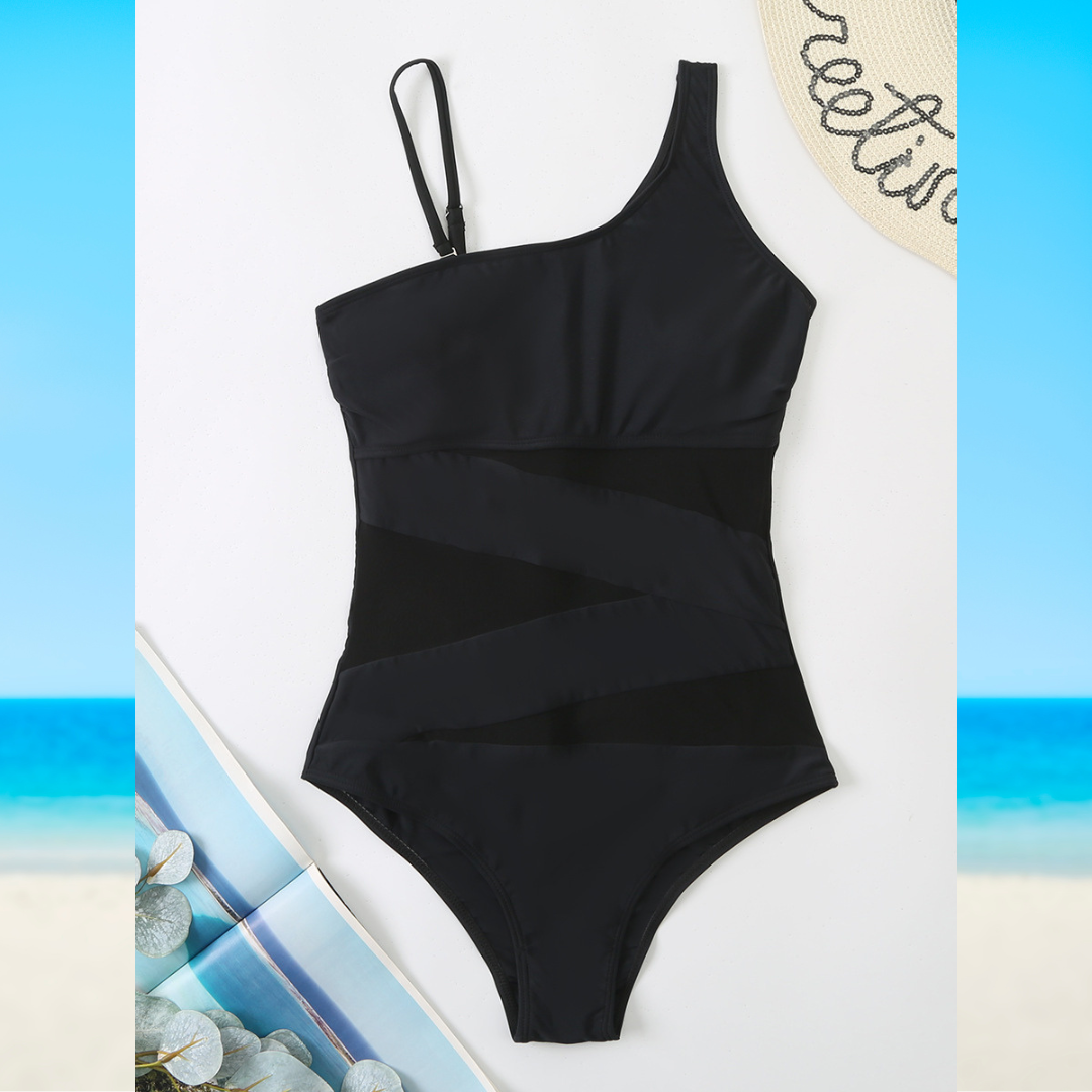 Maillot de Bain Intégral avec Détails Découpés et Transparence