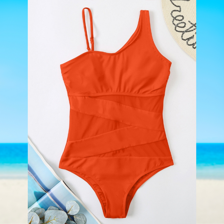 Maillot de Bain Intégral avec Détails Découpés et Transparence