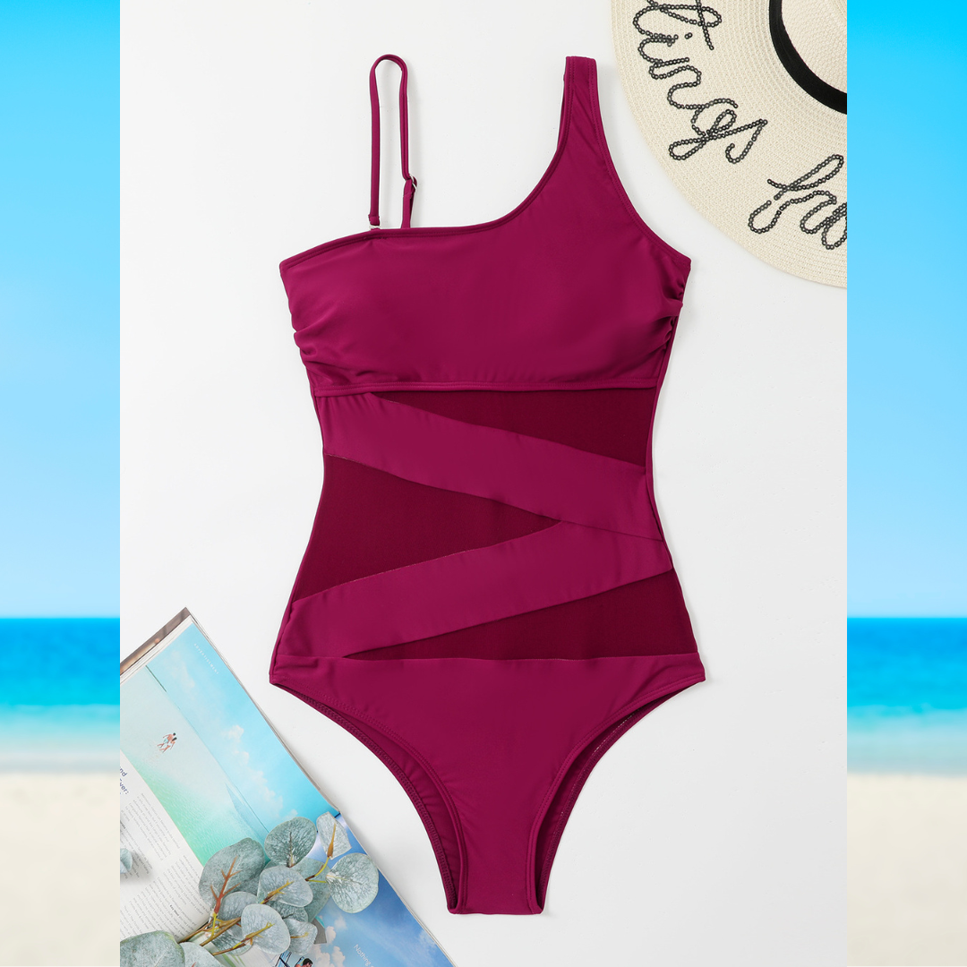 Maillot de Bain Intégral avec Détails Découpés et Transparence