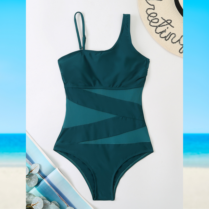 Maillot de Bain Intégral avec Détails Découpés et Transparence