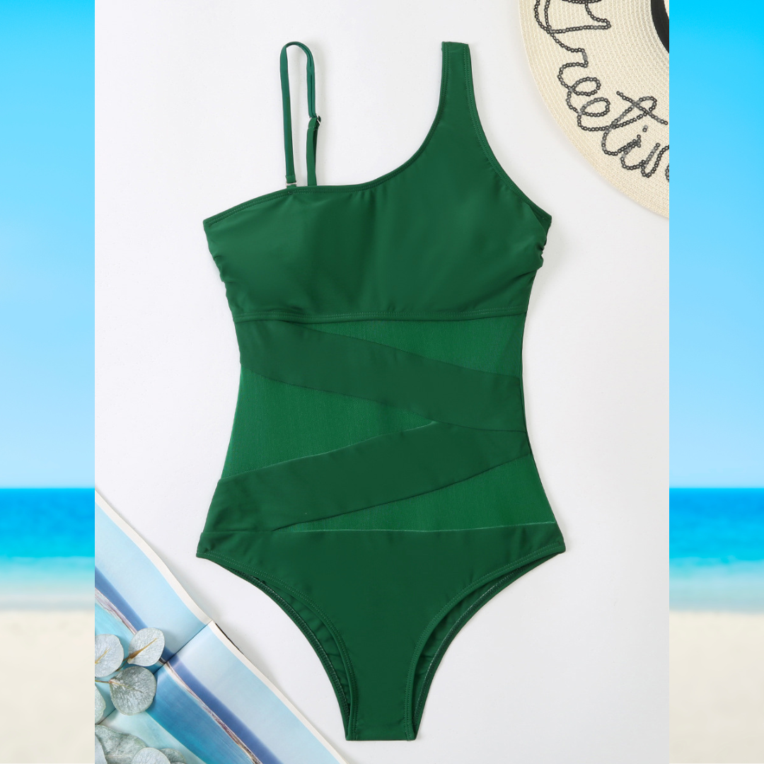 Maillot de Bain Intégral avec Détails Découpés et Transparence