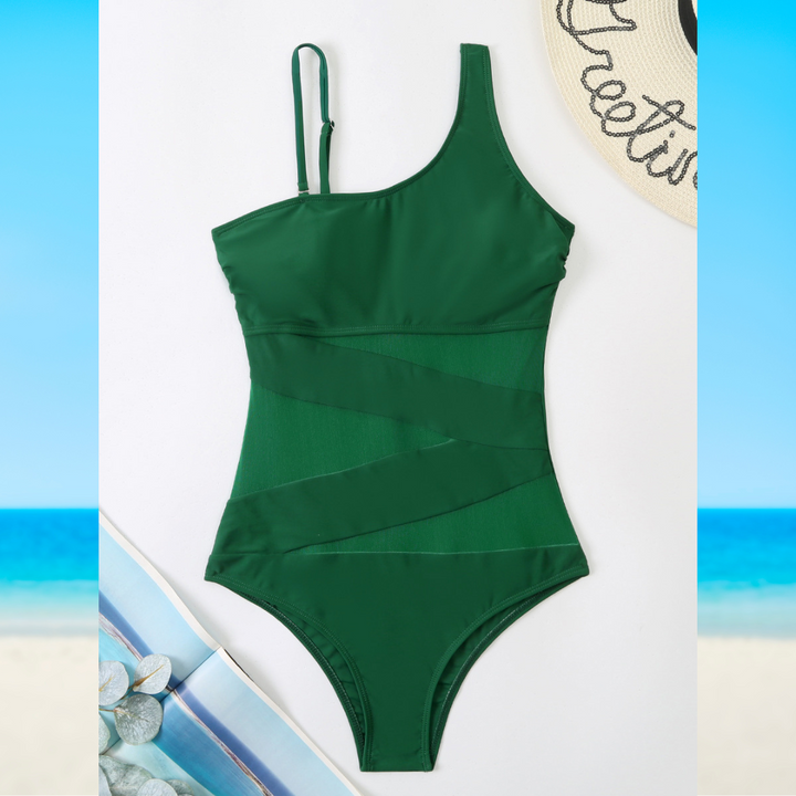 Maillot de Bain Intégral avec Détails Découpés et Transparence