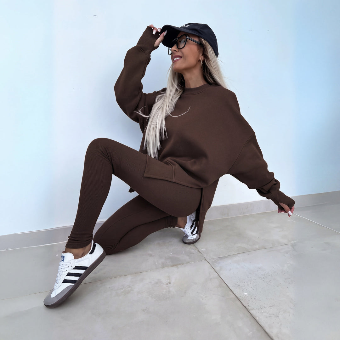 YACHI - Ensemble Sweat-shirt à Manches Longues et Pantalon Décontracté