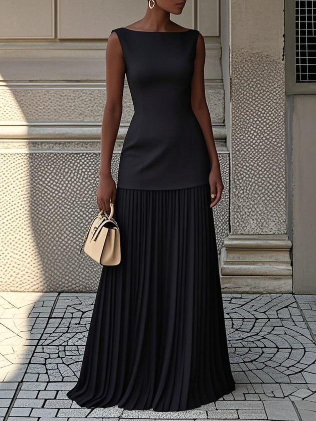 Serena | Robe Maxi Plissée