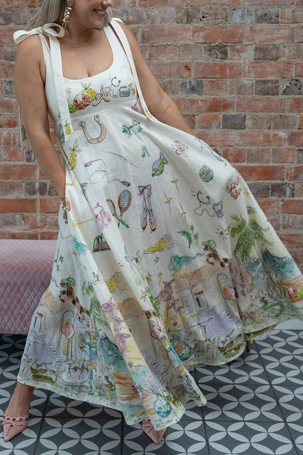 Sandra | Robe Maxi Imprimée Élégante